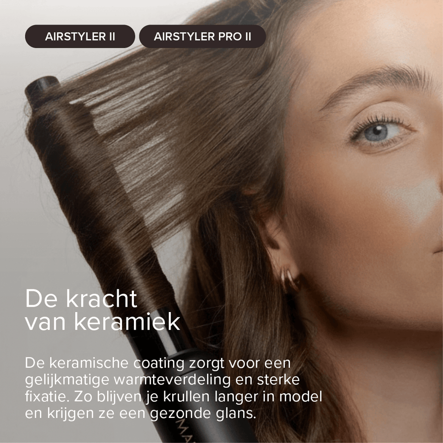 Extra wide, volumizing brush, anti-frizz, ceramic attachments