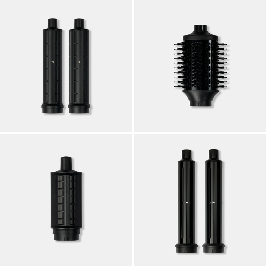 Extra wide, volumizing brush, anti-frizz, ceramic attachments